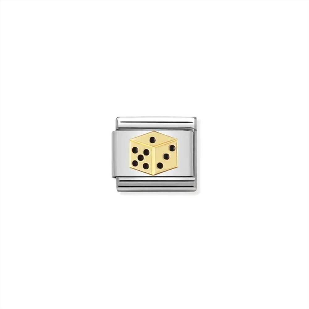 NEW NOMINATION unisex composable classic travel links in dice/ gold